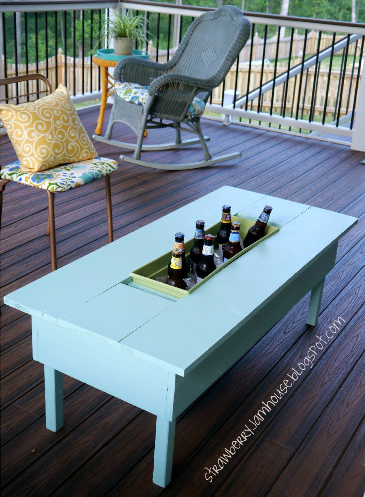 Strawberry Jam House Porch Coffee Table With Built In Cooler For intended for size 1174 X 1600