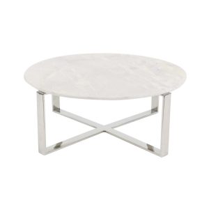 Studio 350 Stainless Steel Marble Coffee Table 31 Inches Wide 18 with regard to measurements 1500 X 1500