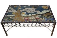 Studio Mid Century Mosaic Tile Coffee Table Van Gogh Style with dimensions 1251 X 1251