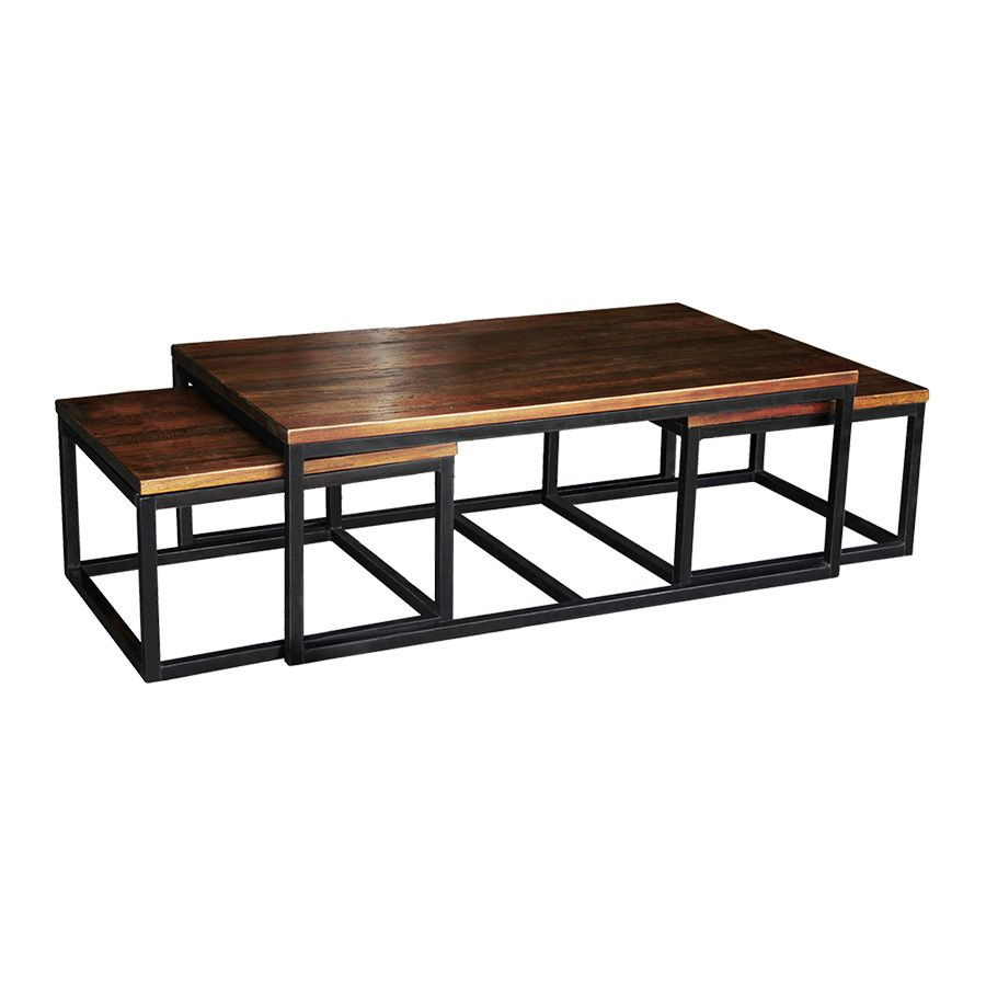 Stunning Nesting Coffee Table With Solid Brown Wood Materials intended for sizing 900 X 900