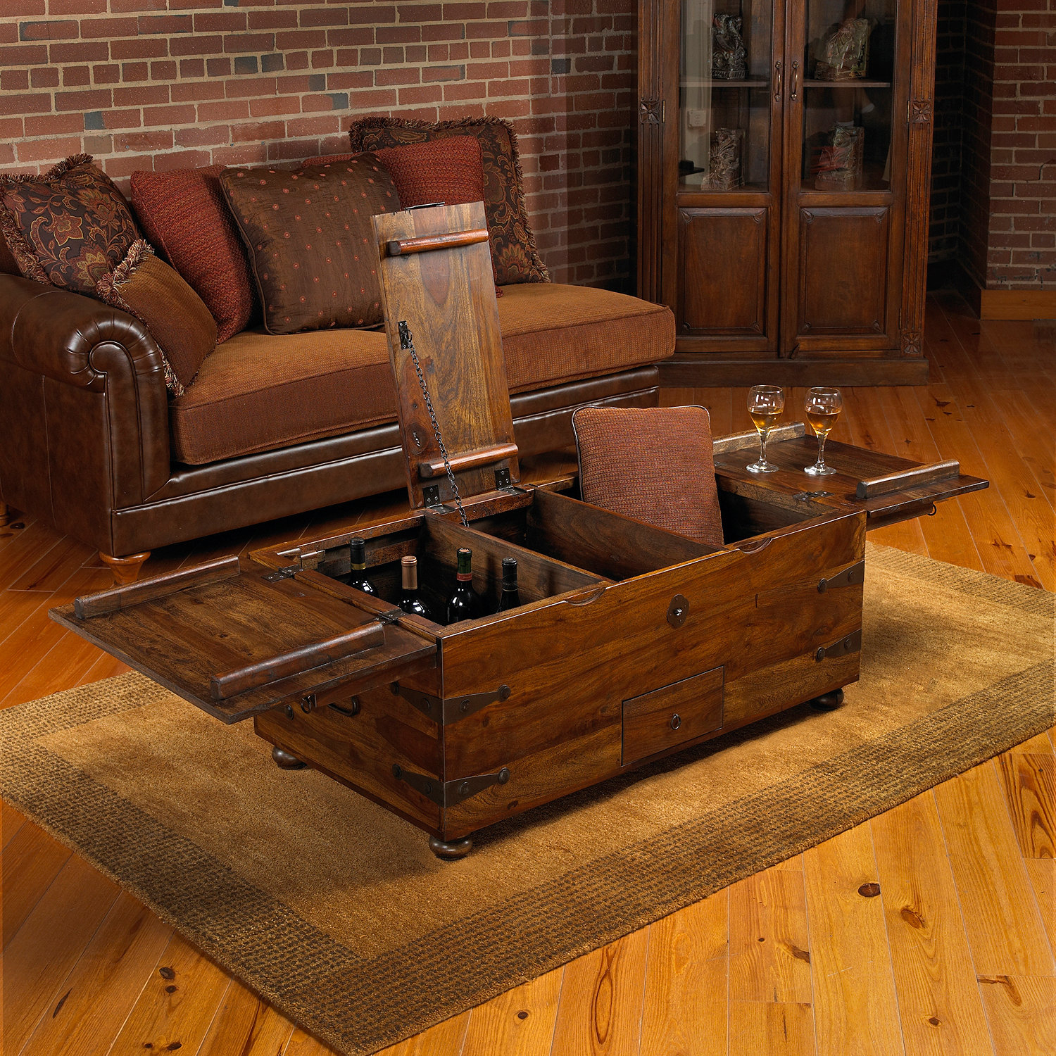 Thakat Bar Box Trunk Coffee Table Wine Enthusiast for size 1500 X 1500