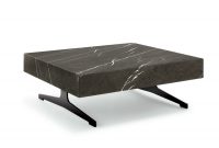 Thick Square Black Stone Top Coffee Table With Short Black Metal in size 2075 X 1556
