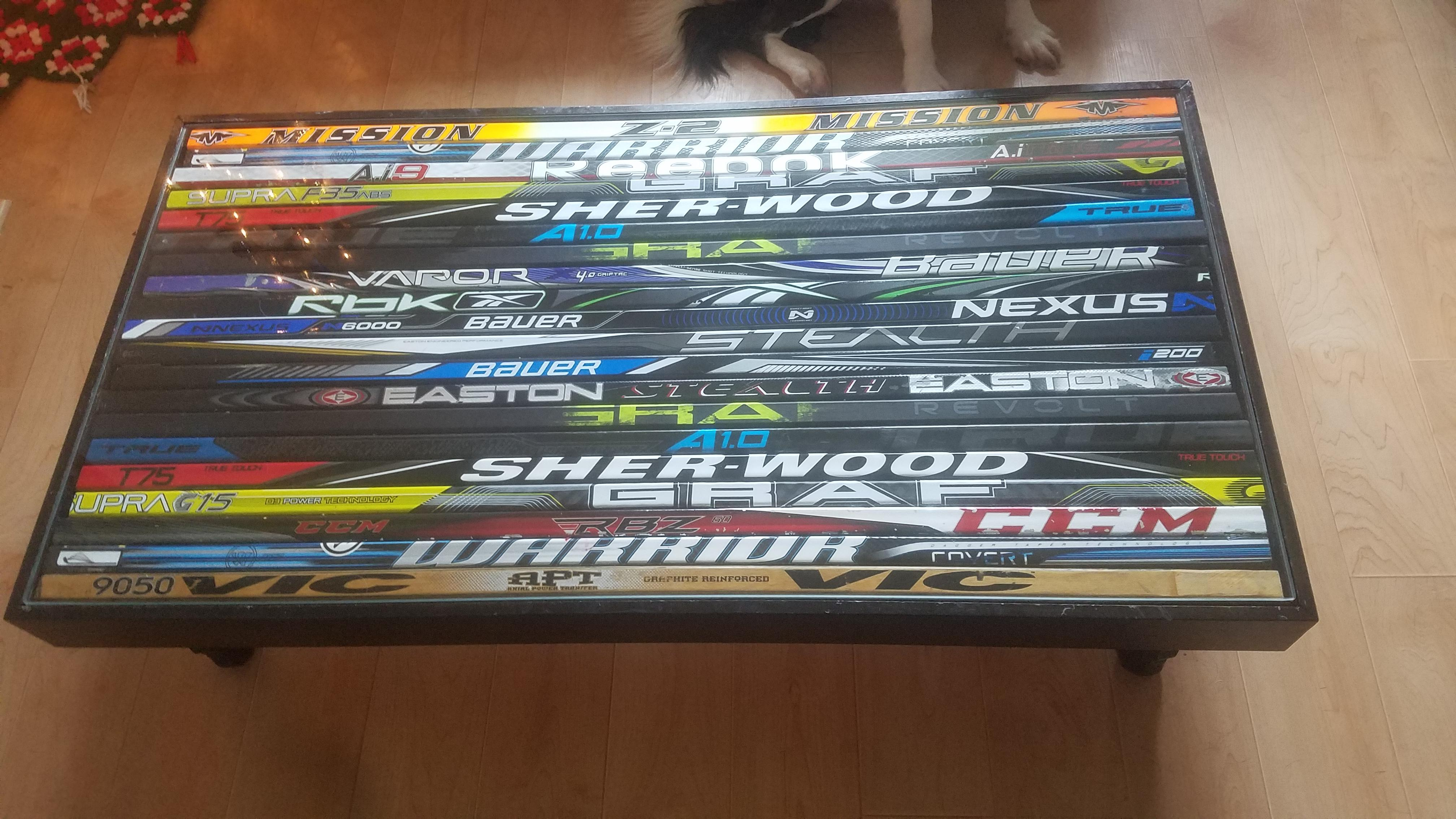 Thoughts On The Hockey Stick Coffee Table I Made Hockeyplayers intended for sizing 4032 X 2268