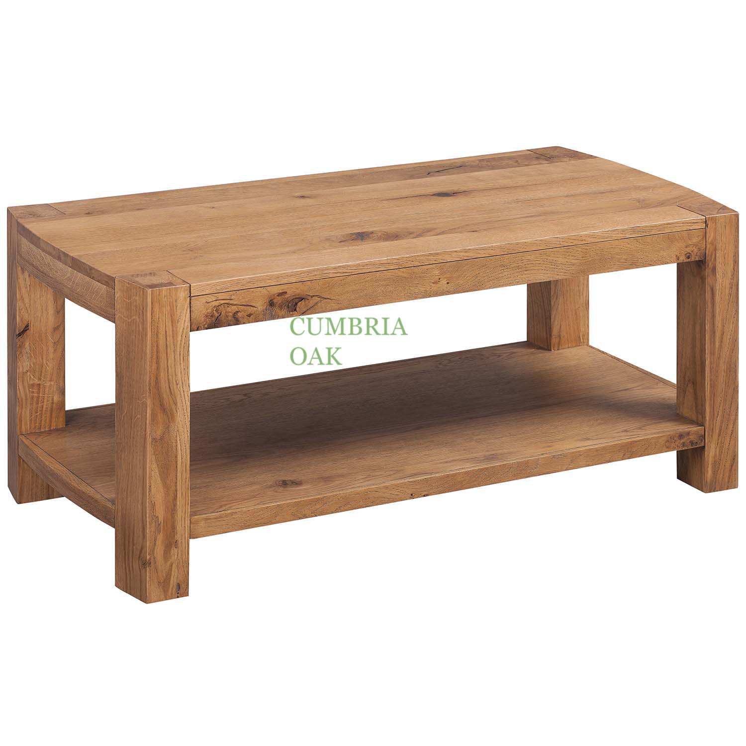 Troutbeck Oak Coffee Table With Shelf Cumbria Oak pertaining to sizing 1500 X 1500