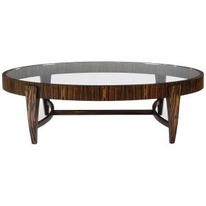 Tusk Oval Coffee Table Contemporary Handmade Macassar Ebony And Glass pertaining to size 2595 X 2595