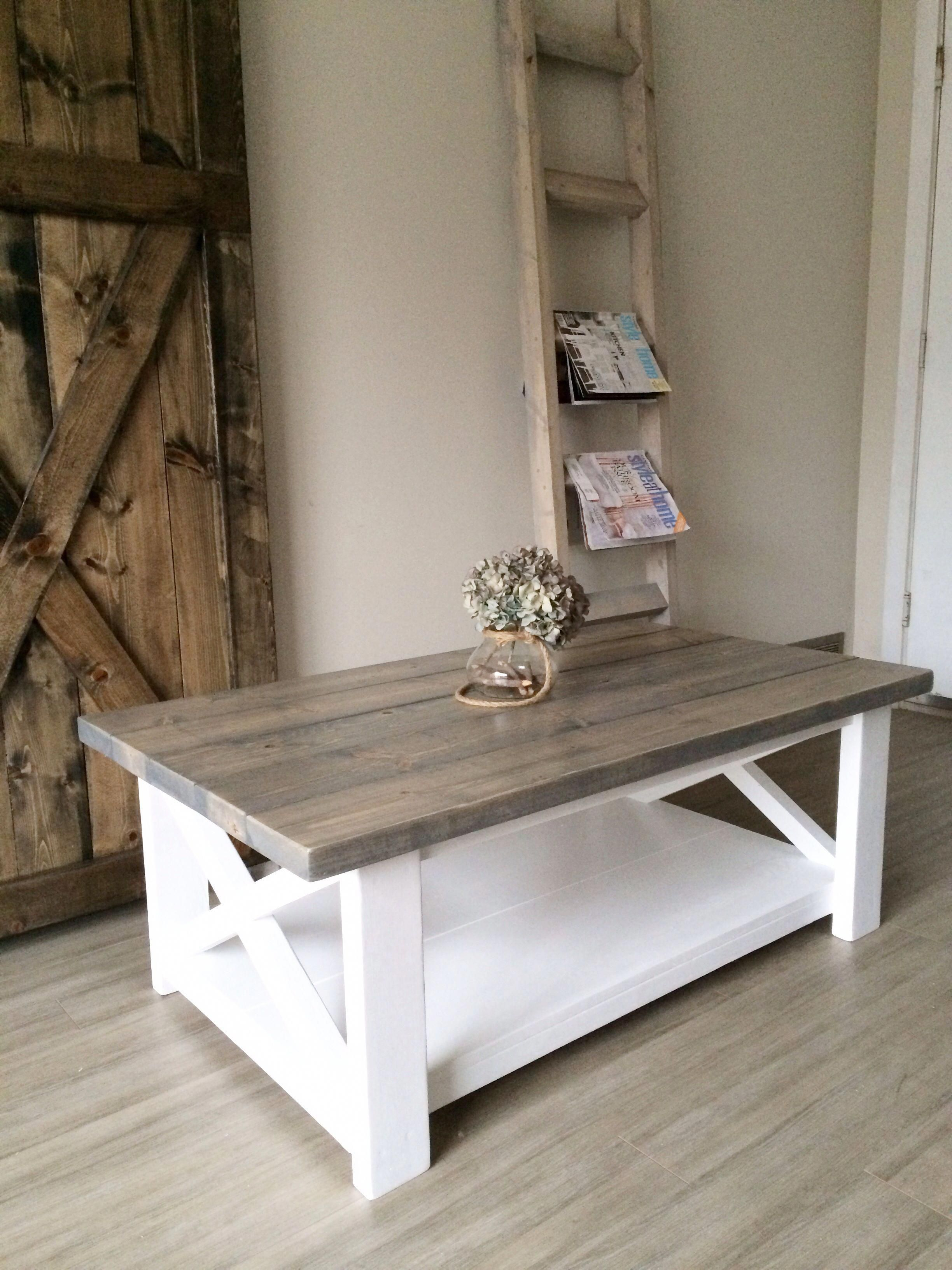 Two Toned Grey Coffee Table Rustic X Reclaimedwoodcoffeetable throughout proportions 2448 X 3264