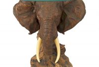 Unique Furniture Round Glass Top Side Table African Elephant Tusk in dimensions 900 X 900