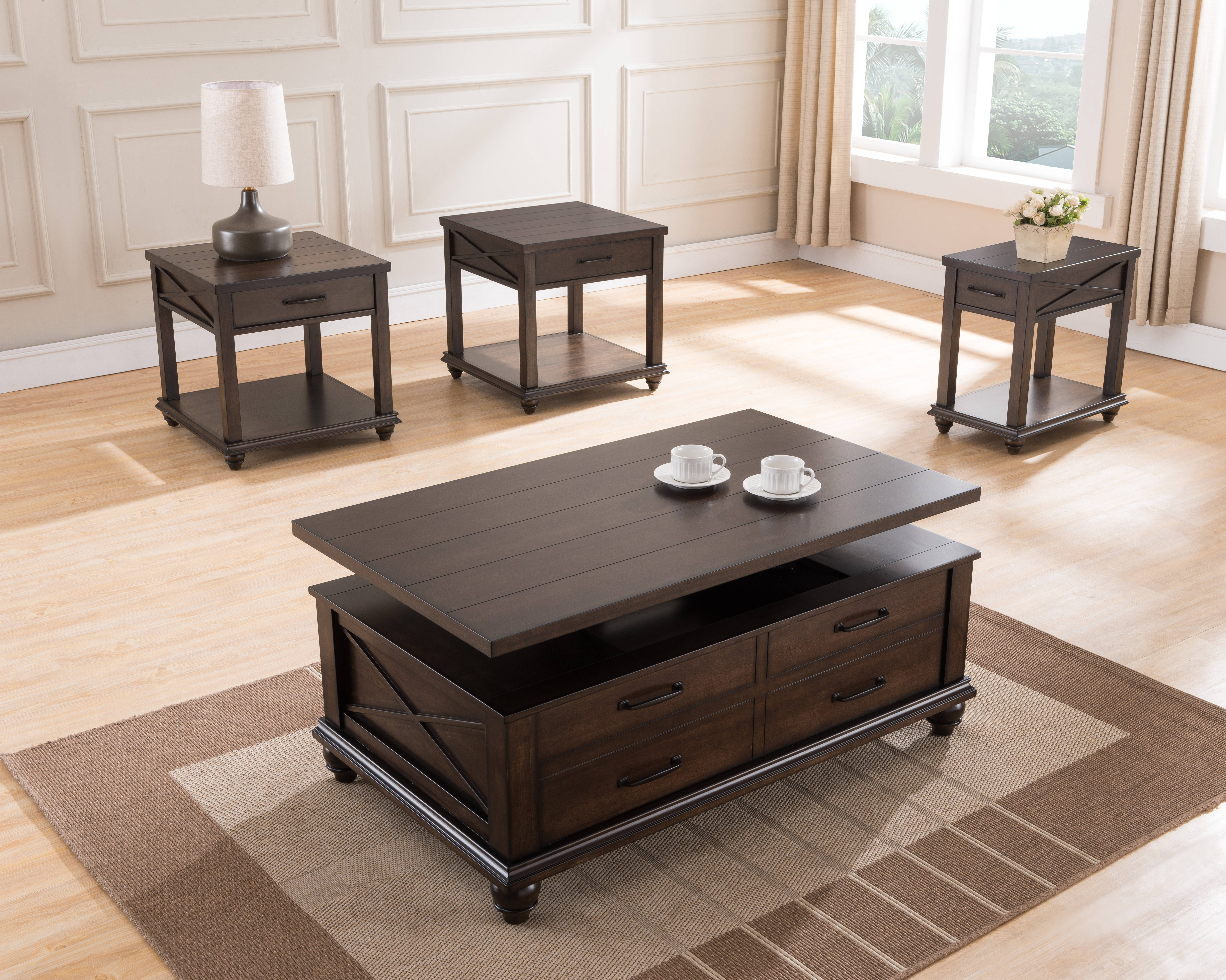 United Furniture Dark Walnut 3pc Coffee Table Set The Classy Home within dimensions 6144 X 4912 United Furniture Dark Walnut 3pc Coffee Table Set The Classy Home within dimensions 6144 X 4912