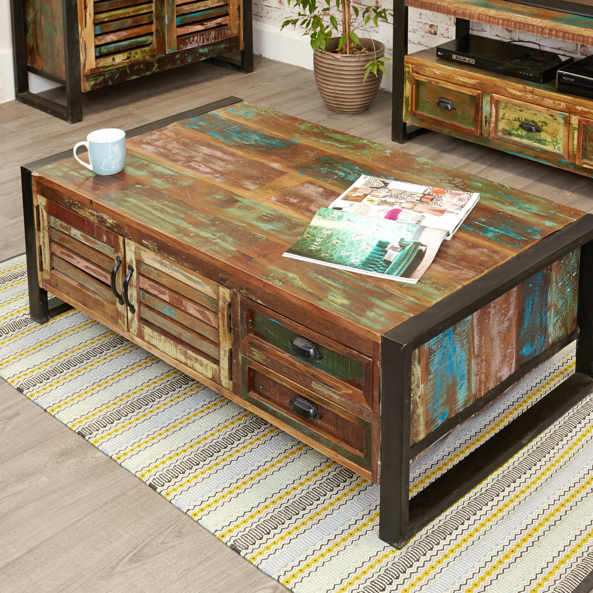 Urban Chic 4 Door 4 Drawers Large Coffee Table Was 48000 Now regarding measurements 1200 X 1200