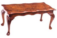 Vintage Burr Walnut Queen Anne Style Coffee Table Mid 20th Century inside size 1140 X 1140