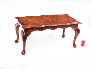 Vintage Burr Walnut Queen Anne Style Coffee Table Mid 20th Century with regard to proportions 1500 X 1140