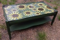Vintage Coffee Table Updated With Paint Mosaic Sunflower Top My with measurements 2431 X 1742