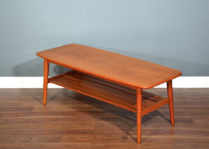 Vintage Danish Style Two Tier Teak Slatted Coffee Table Delivery regarding size 4228 X 3023