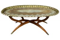 Vintage Indian Moroccan Style Oval Tray Top Spider 4 Leg Coffee throughout proportions 1500 X 1500