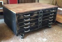 Vintage Industrial Flat File Coffee Table Cabinet Files Filing Map throughout sizing 1000 X 1000