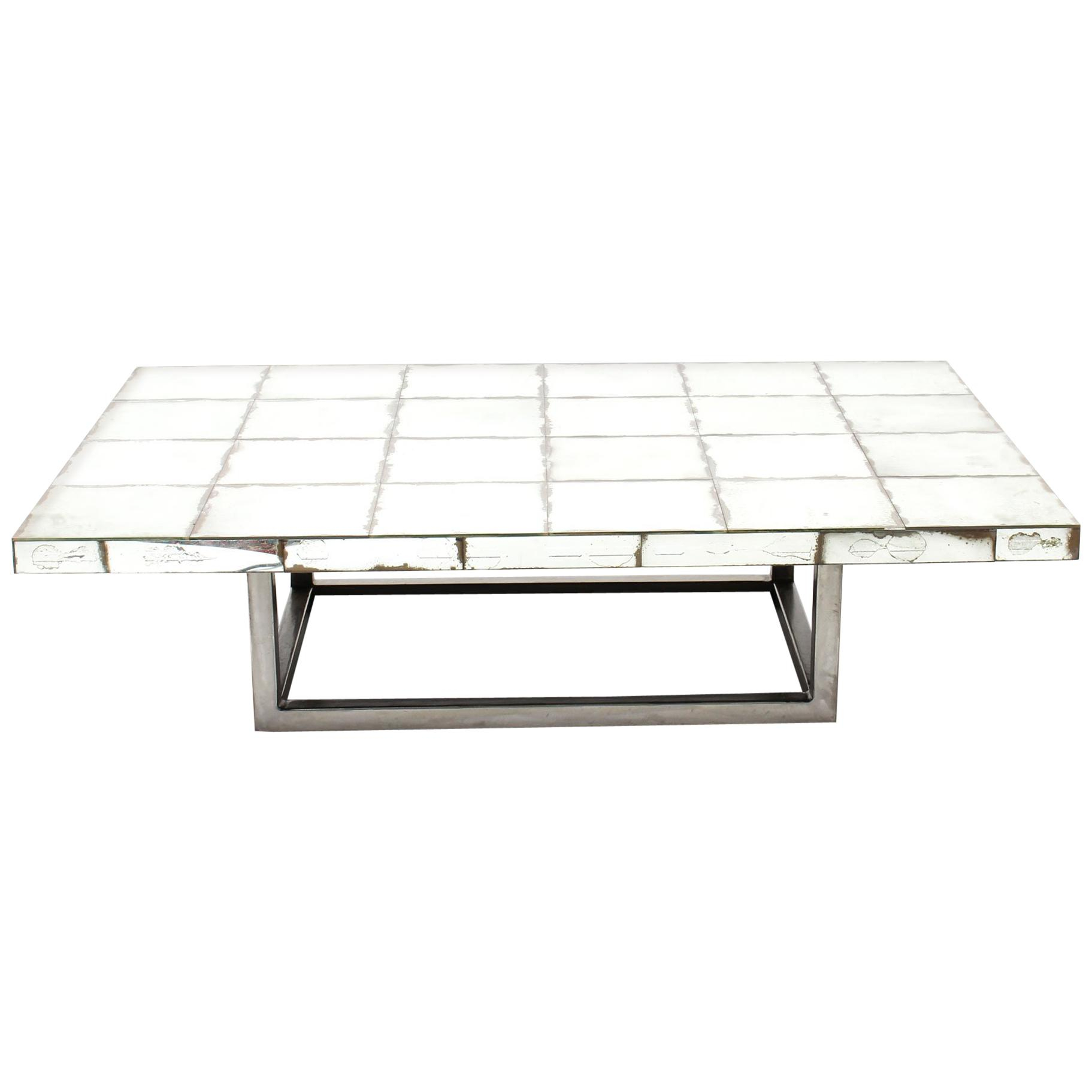 Vintage Mid Century Modernist Mirrored Coffee Table Mid 20th Century throughout dimensions 1823 X 1823