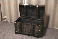 Vintiquewise Distressed Black Large Wooden Storage Trunk Coffee with regard to size 1000 X 1000