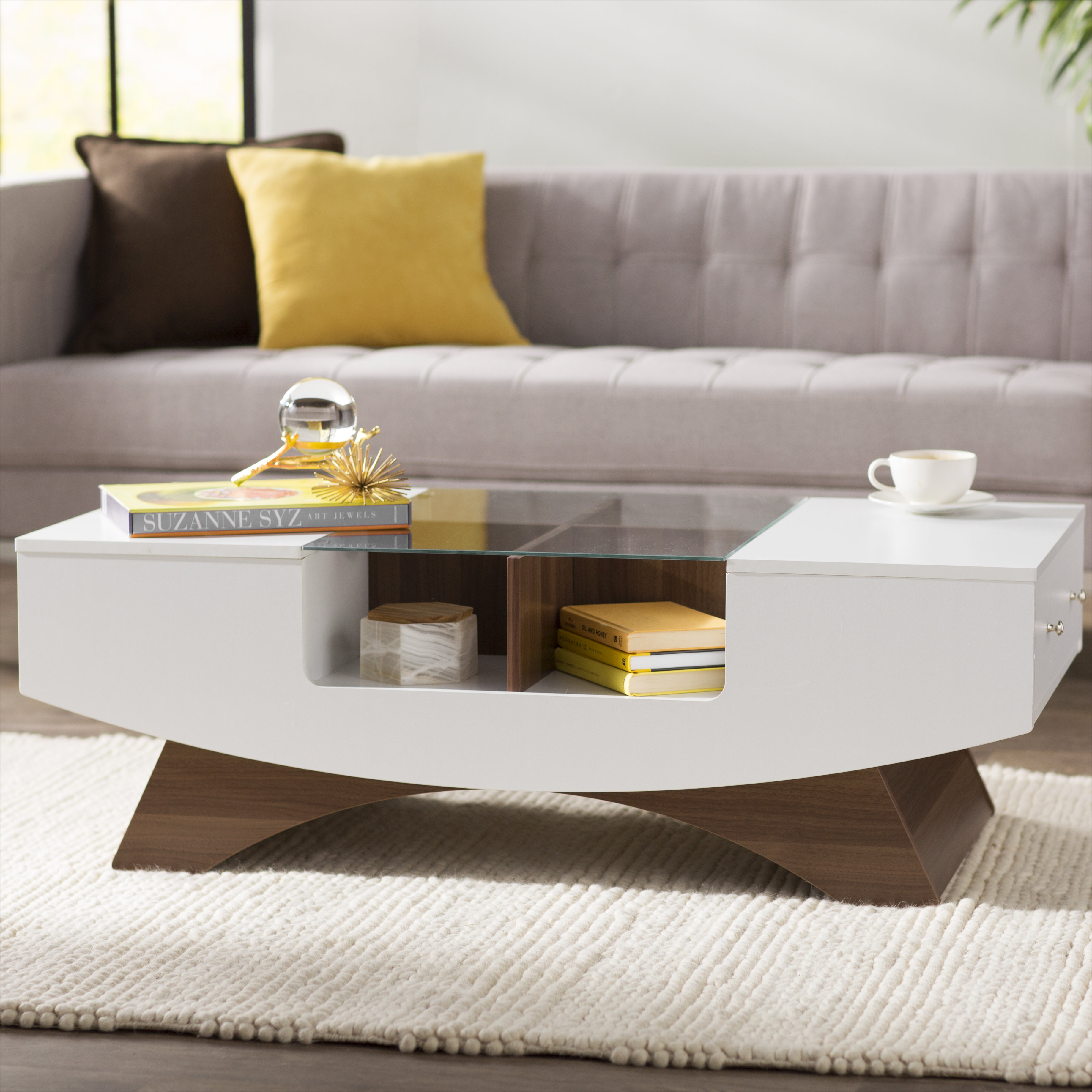 Wade Logan Madilynn Coffee Table With Storage Reviews Wayfair throughout dimensions 3675 X 3675