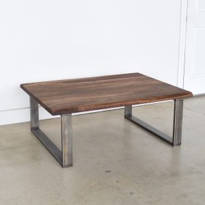 Walnut Live Edge Coffee Table Industrial U Shaped Steel Legs Etsy within measurements 2954 X 2954