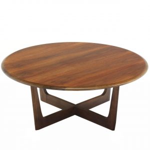 Walnut X Base Round Coffee Table inside dimensions 1280 X 1280