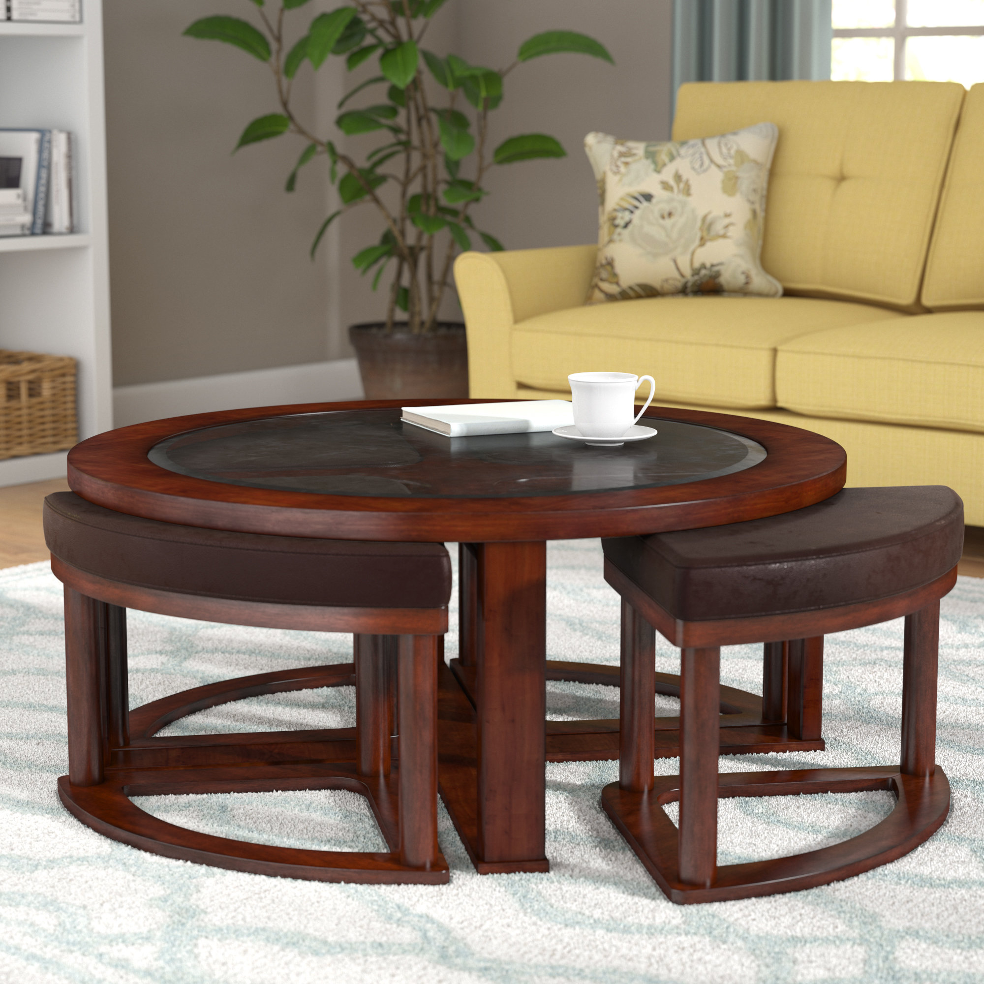 Wayfair Dar Home Co Eastin Coffee Table With Nested Stools inside sizing 2000 X 2000