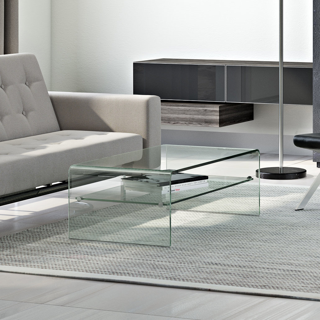 Wayfair Wade Logan Glass Coffee Table intended for sizing 1030 X 1030