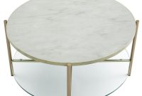 We Furniture 32 Round Coffee Table White Marble Top Glass Shelf intended for measurements 1200 X 1200