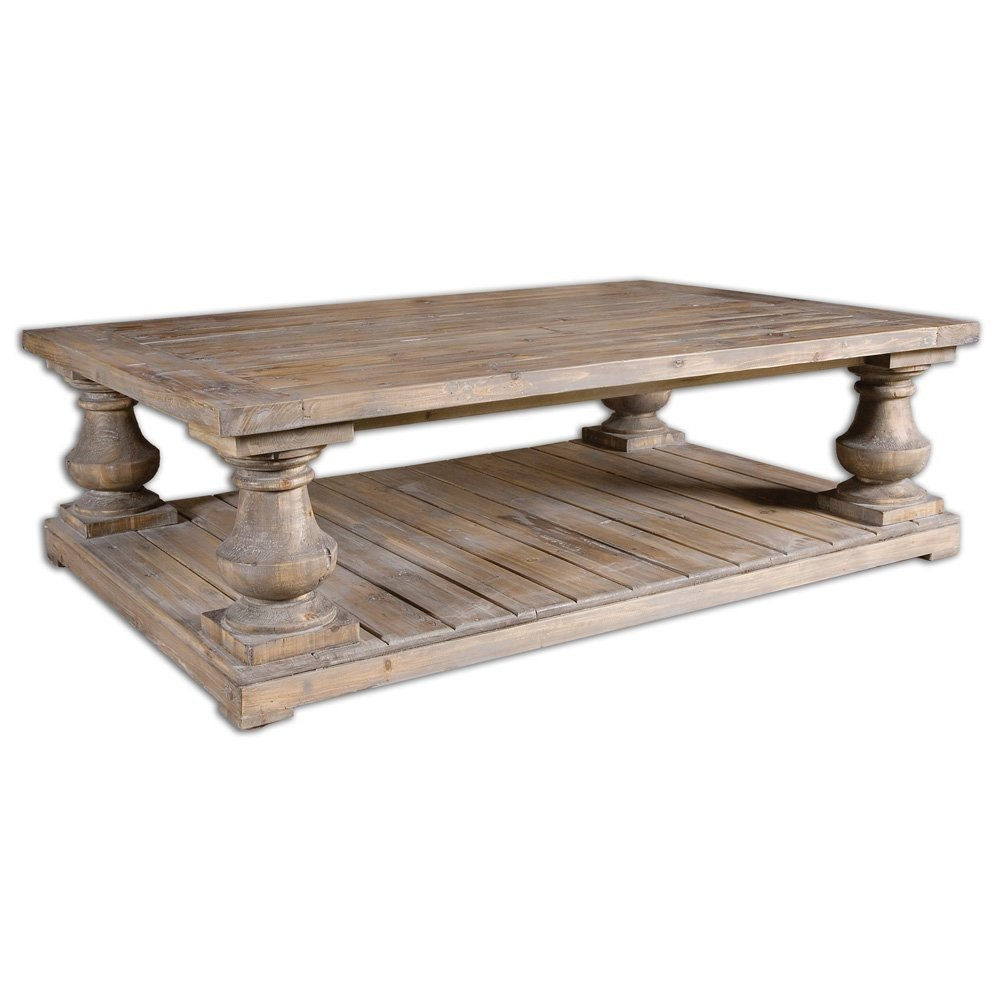 Weathered Wood Pedestal Coffee Table Belle Escape regarding sizing 1000 X 1000