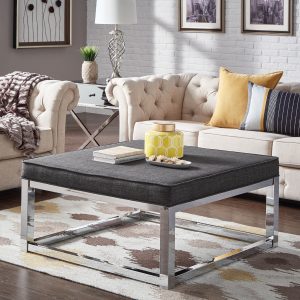 Weston Home Lib Smooth Top Cushion Ottoman Coffee Table With intended for proportions 1536 X 1536