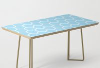 White And Light Blue Honeycomb Pattern Coffee Table with proportions 1500 X 1500