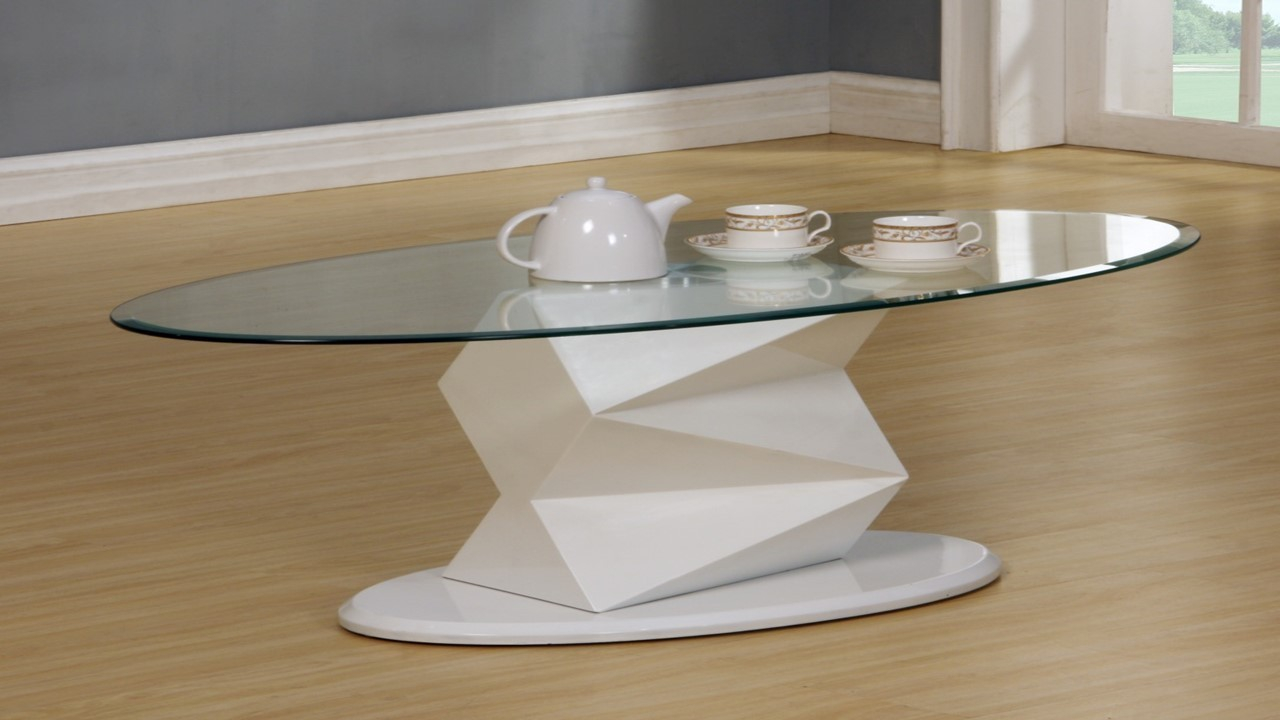 White High Gloss Glass Coffee Side Console Table Homegenies with regard to measurements 1280 X 720