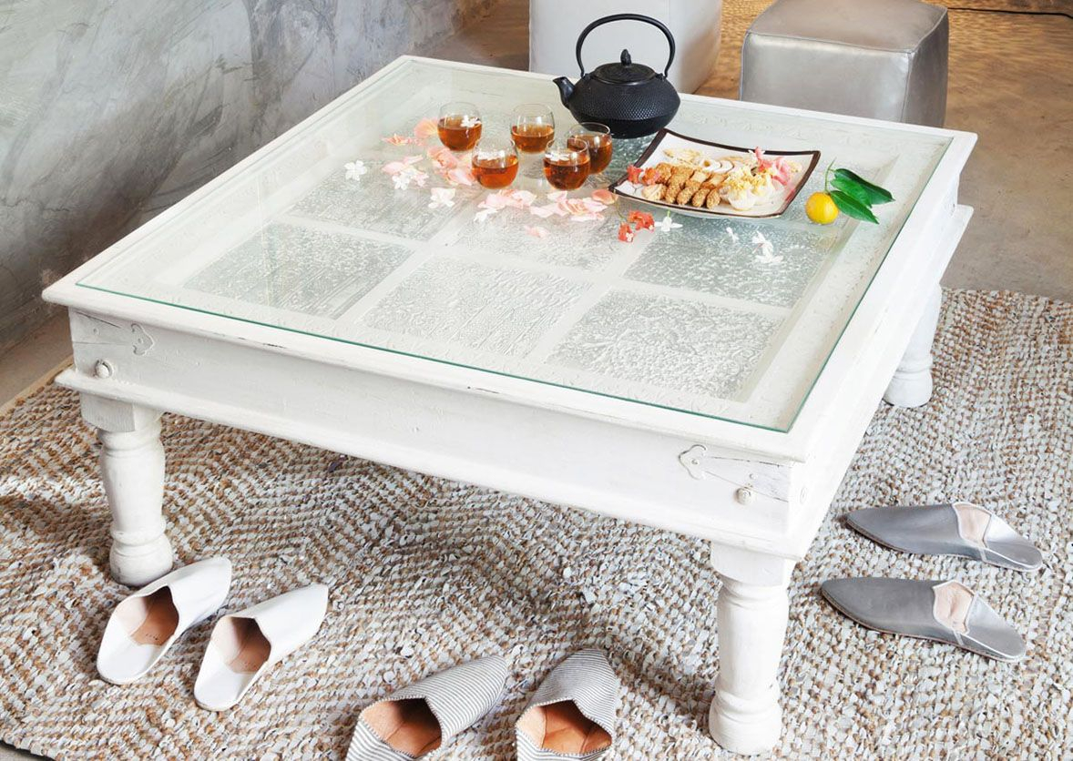 White Square Coffee Table With Glass On Top Waiti Could Make intended for measurements 1178 X 836