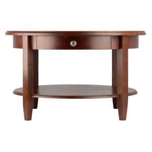 Winsome Wood Concord Round Coffee Table Walnut Finish Walmart with measurements 2000 X 2000