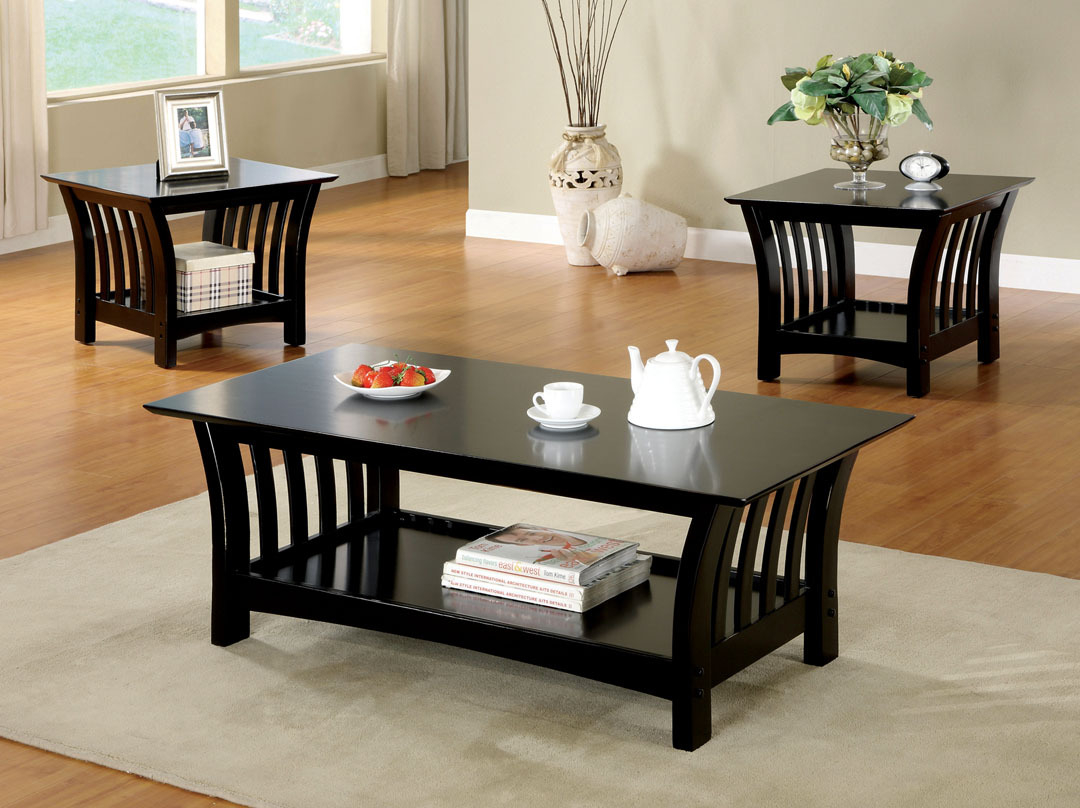Wooden Side Table Black Coffee Table And End Tables Round Metal inside proportions 1080 X 808