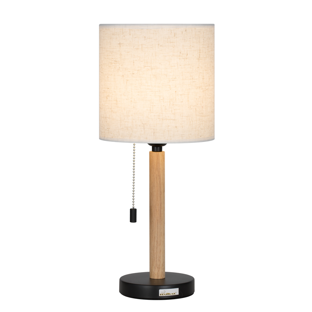 Details About Haitral Minimalist Modern Night Light Table Lamp With Fabric Shade Wooden Base intended for size 1000 X 1000