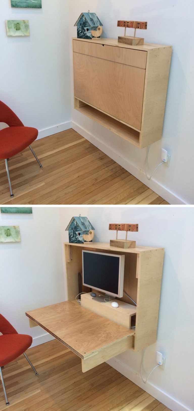 16 Wall Mounted Desk Ideas That Are Great For Small Spaces within measurements 768 X 1629