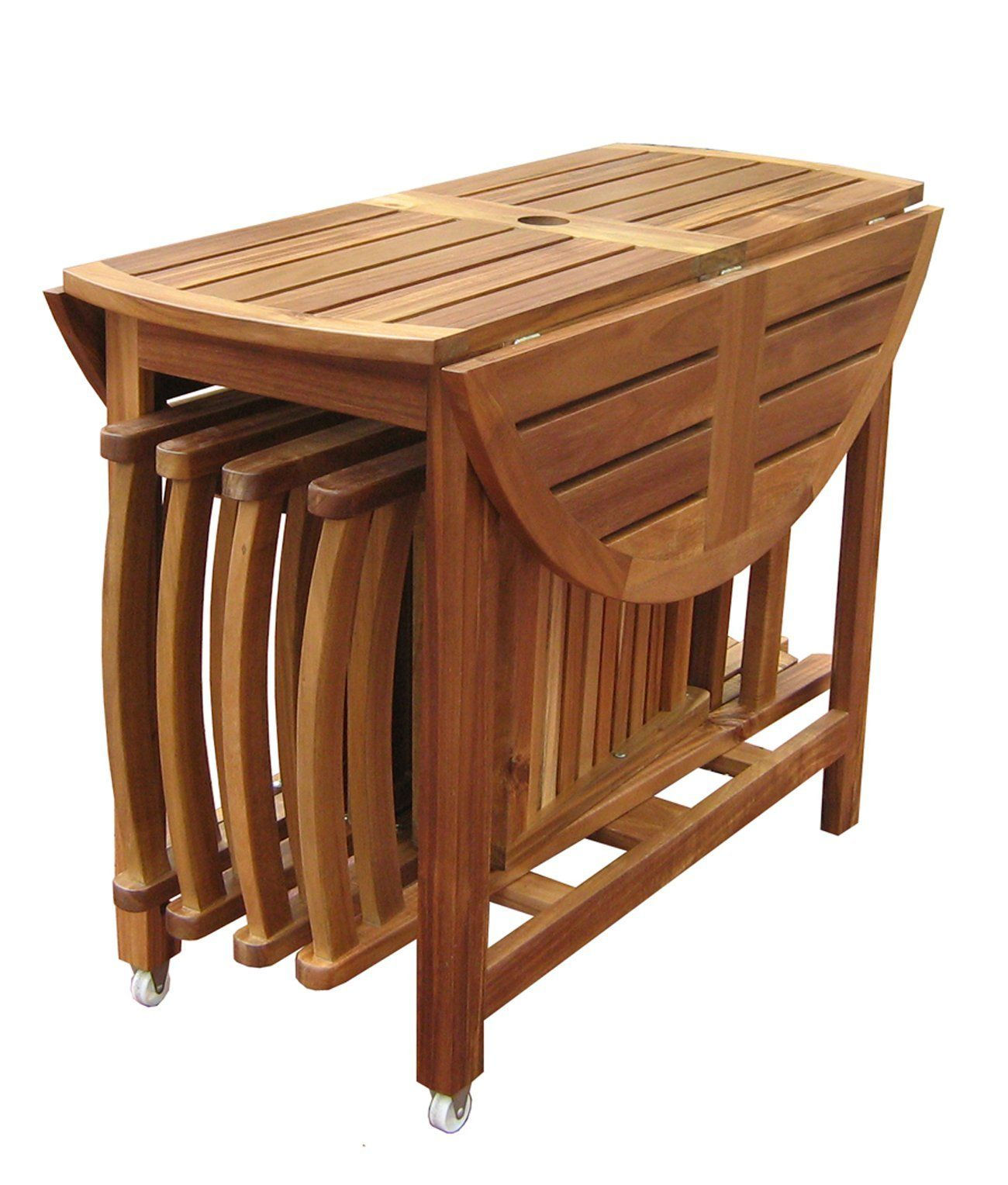 buy folding dining table with chair storage 57" modern solid wood folding 5 piece dining table set drop leaf with 4