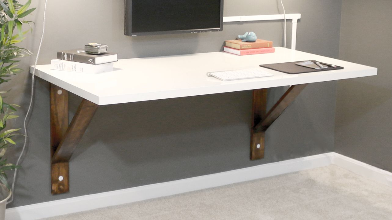 Build A Wall Mounted Desk Diywithrick with proportions 1283 X 720 Build A Wall Mounted Desk Diywithrick with proportions 1283 X 720
