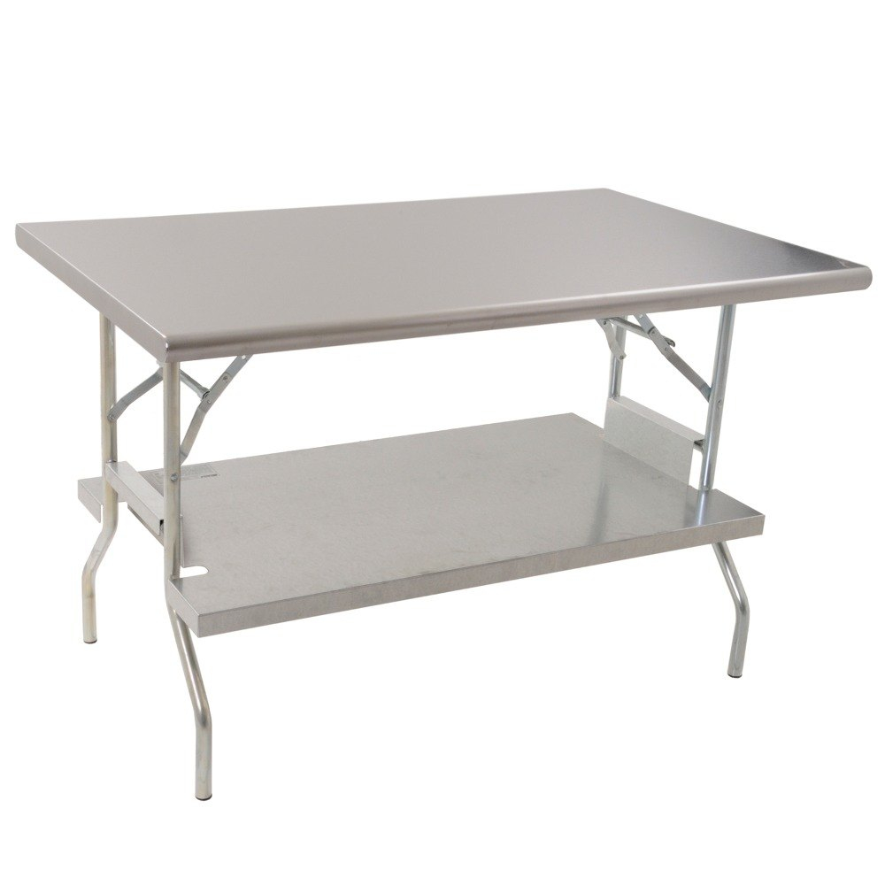 Eagle Group T2472f Us 24 X 72 Stainless Steel Lok N Fold Open Base Table With Removable Galvanized Undershelf pertaining to size 1000 X 1000 Eagle Group T2472f Us 24 X 72 Stainless Steel Lok N Fold Open Base Table With Removable Galvanized Undershelf pertaining to size 1000 X 1000