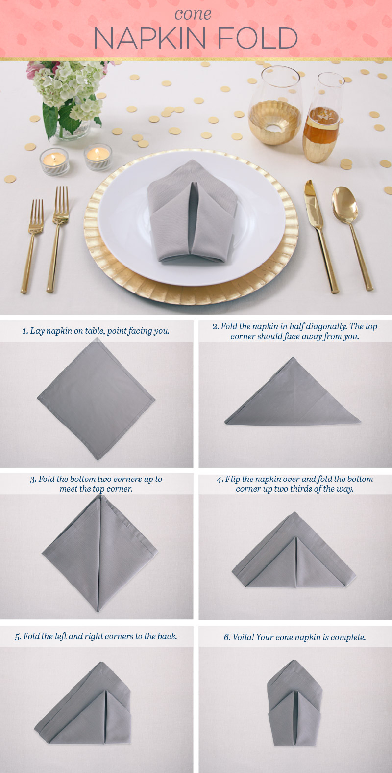 Different Types Of Table Napkin Folding With Steps • Display Cabinet