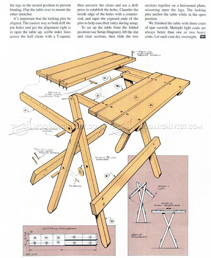 Free woodworking plans for folding tables