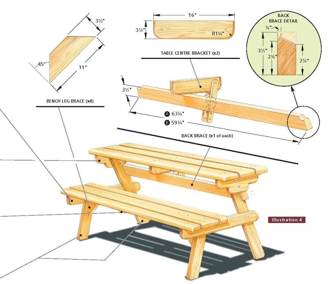  folding wood picnic table plans