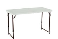 Lifetime 48 In Almond Plastic Adjustable Height Folding High Top Table for proportions 1000 X 1000