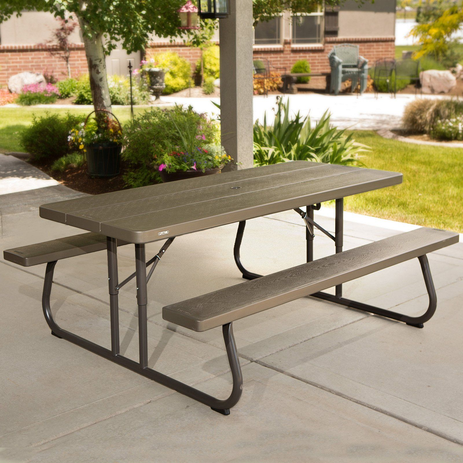 Lifetime Folding Picnic Table With Benches • Display Cabinet